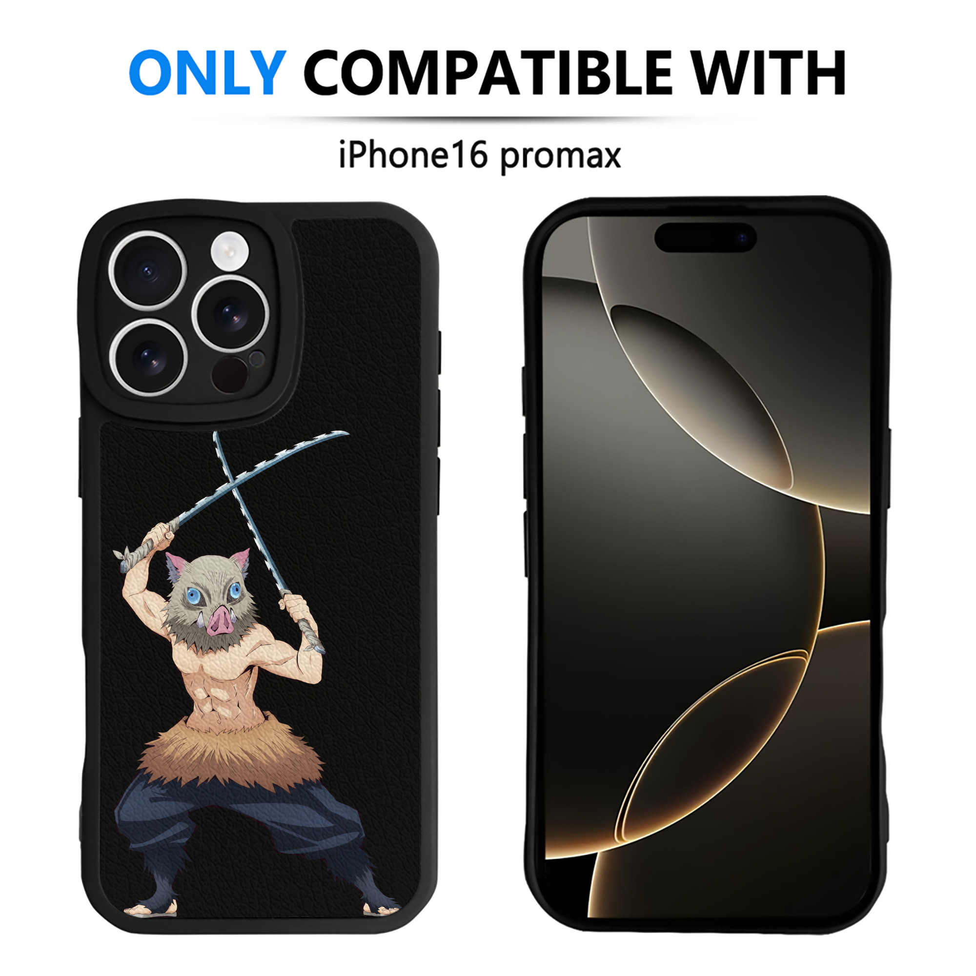 （画像用） 鬼滅の刃（きめつのやいば）嘴平 伊之助／はしびら いのすけ Hashibira Inosuke 【iPhone 16シリーズ対応】シリコンスマホケース（レザー調） 材質：シリコン
